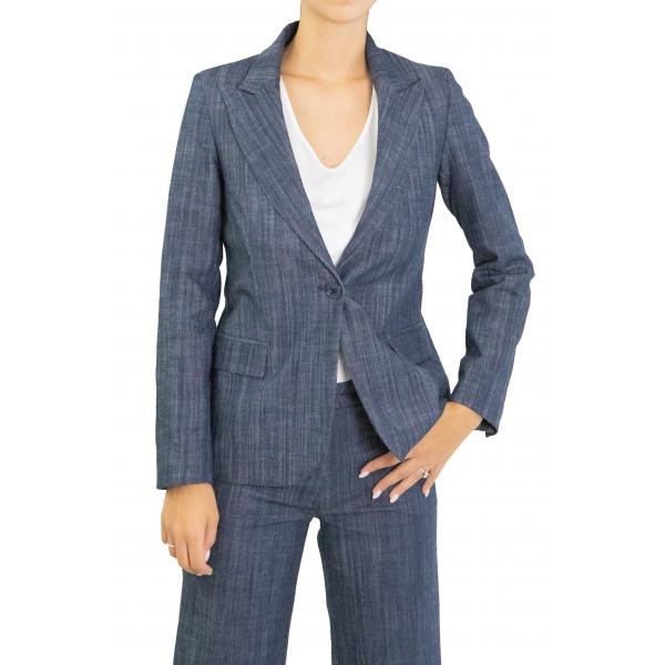 Giacca in denim con bottone "Luna"